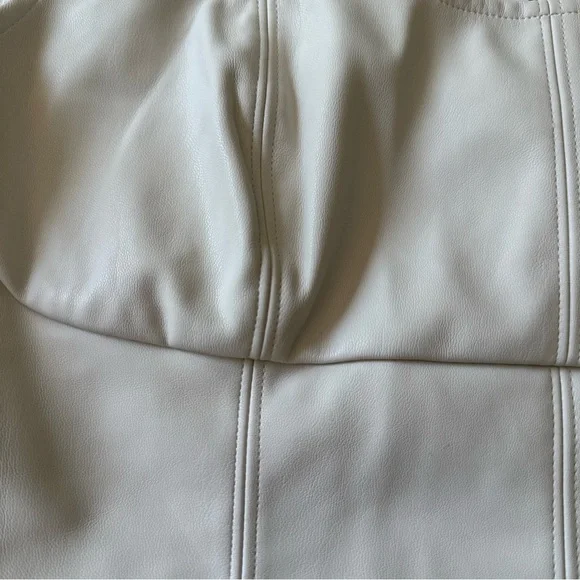 NEW Banana Republic Vegan Leather Bustier Size 8 Cream - Picture 3 of 9